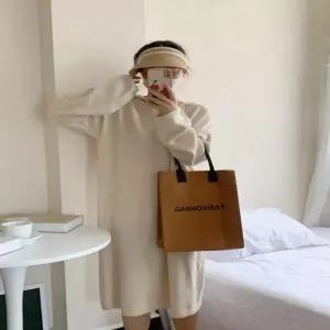 여성 루즈 후드 롱니트원피스 후드니트롱티 니트롱티