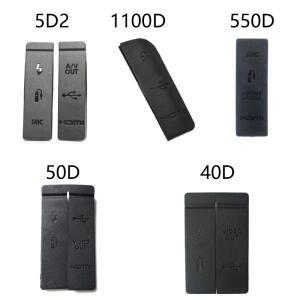 USB 고무 뚜껑 도어 USB/HDMI 호환 DC IN/VIDEO OUT Canon 50D 40D 1100D 5D2 60D 5D4 카메라 용 하단 커버