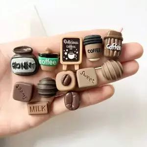 12Pcs 미니 커피 크리 에이 티브 냉장고 스티커 메시지 보드 고정 자석 홈 장식