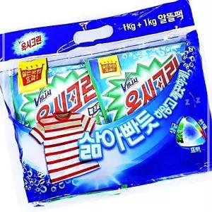 IKW6E26B5 옥시크린 분말형 1kg 2개입 세탁제 흰옷빨래 분말제 옷삶기 옷얼룩제거 표백