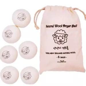 IKWF61D6D 양양이 6PCS 뉴질랜드 천연 제 세탁 기 울 드라이어 볼 섬유유연 건조