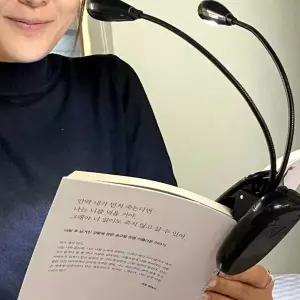 [하프클럽/셀럽하우스]트윈 집게 독서등 스탠드 블랙 2구 조명 형