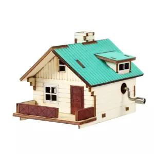 IKWFKIXMJ JMds 영공방 만들기 DIY 수동 오두막 A형 YM8624 키트 완구 방학숙제 오르골 모형 조립