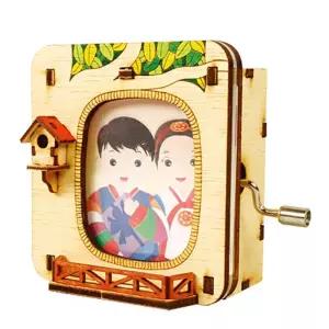 IKWFKIXMK JMds 영공방 만들기 DIY 수동 액자 숲 YM8629 키트 완구 방학숙제 오르골 모형 조립