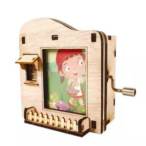 IKWFKIXMM JMds 영공방 만들기 DIY 수동 액자 집 YM8628 키트 완구 방학숙제 오르골 모형 조립