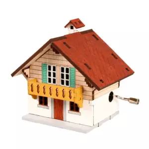 IKWFKIXMR JMds 영공방 만들기 DIY 수동 스위스 농가 YM8627 키트 완구 방학숙제 오르골 모형 조립