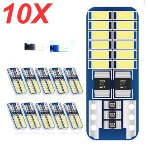 10pcs T10 LED 전구 Canbus 5W5 자동차 W5W 신호등 12V 6000K 웨지 사이드 인테리어 돔 독서 램프 4014 24S