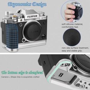 Fujifilm X-T5 카메라 L자형 그립용  손잡이 DJI RS2/RS-C2/RS3/RS3-PRO/RS3 미니 실버용 Arca Swiss 내장