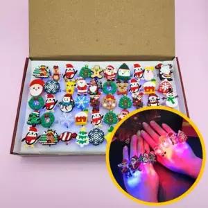 LED 크리스마스 반지 50개 파티용품
