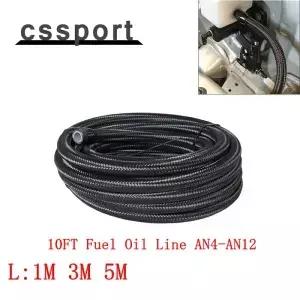1M 3M 5M 10FT 연료 라인 AN4-AN12 레이싱 호스 스테인레스 스틸 브레이드 PTFE 쿨러 파이프 자동차