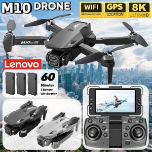레노버 M10 Rc 드론 8K 전문가용 HD 듀얼 카메라 스크린 포함 FPV WIFI 브러시리스 모터 장애물 회피 쿼드콥터 장난감