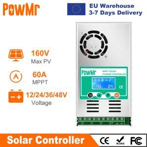 PowMr MPPT 60A 태양열 충전 컨트롤러 태양 전지 패널 레귤레이터 납 산성 리튬 배터리 용 12V 24V 36V 48V 자동 최대 PV 190VDC