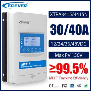 MPPT 태양열 충전 컨트롤러 지지대 12 V 24 V 36 V 48V 리튬 배터리 최대 PV 150V EPEVER XTRA 레귤레이터 태양광 발전 가정용 30A 40A