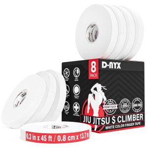 핑거 테이프 운동용 스포츠 랩 검정 또는 흰색 0.3인치 1.5인치 암벽 등반 BJJ 주짓수 MMA 그래플링 무술 배구 웨이트 트레이닝 레슬링용 핸드 테이프(흰색 0.3인치)
