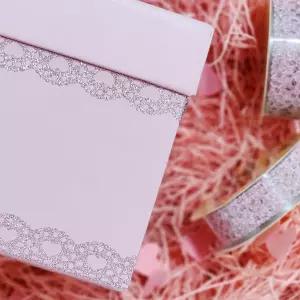 포장 장식용롤 레이스 글리터롤 다꾸 연핑크 꾸미기 데코 선물용 테이프
