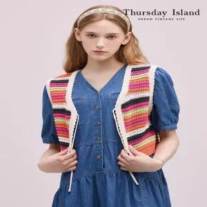 써스데이아일랜드 THURSDAYISLAND 칼라 블록킹 펑키 베스트T244MVT233W 437547