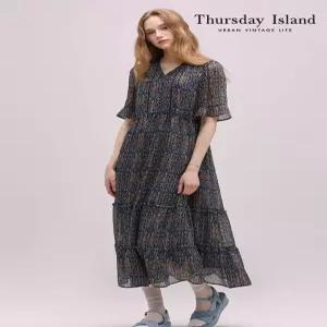 써스데이아일랜드 THURSDAYISLAND 플라워 쉬폰 프릴 원피스T244MOP258W 438578