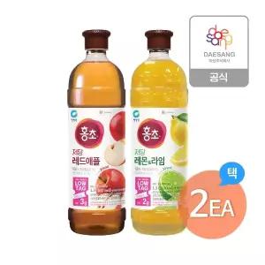청정원 저당 홍초 1.5L 2종(레드애플,레몬라임) 2개 골라담기