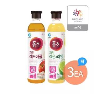 청정원 저당 홍초 900ml 2종(레드애플,레몬라임) 3개 골라담기