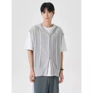에잇세컨즈 세로조직 집업 베스트 라이트 그레이 (21485AAY22) 4351125