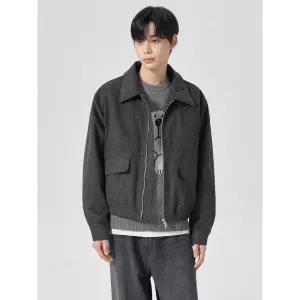 에잇세컨즈 페이크 스웨이드 패딩 블루종 애쉬 214X3ZAY24 4512413