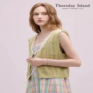 써스데이아일랜드 THURSDAYISLAND 팝콘 스트링 베스트T244MVT236W 438602