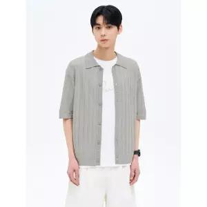 에잇세컨즈 스카시 카라넥 반소매 카디건 라이트 그레이 21545AAY52 5091366