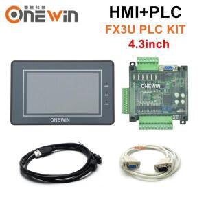 HMI 터치 스크린 패널 4.3인치  FX3U 시리즈 PLC 산업용 제어 보드(다운로드 통신 케이블 포함) OIN
