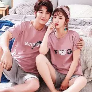 커플잠옷 반팔 물고기 홈웨어세트 커플룩