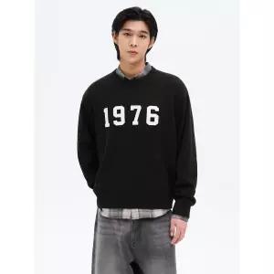 에잇세컨즈 넘버링 아플리케 니트 풀오버 블랙 455151 A5 4746967