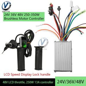 24V 36V 48V 250 350W 브러시리스 모터 컨트롤러 LCD 속도 디스플레이 스로틀 잠금 핸들 제어 전자 스쿠터 전기 자전거