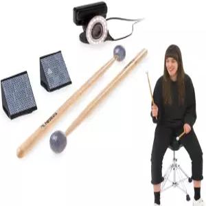 Aerodrums 휴대용 전자 드럼 세트 에어 드럼스틱 페달 및 저지연 카메라 연습 패드보다 조용하고 더 신뢰할