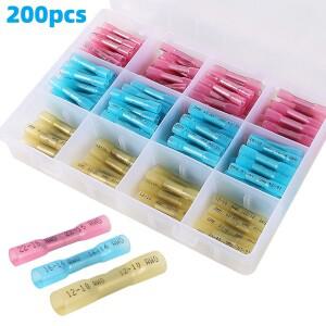 Aokin 200PCS 열 수축 버트 와이어 커넥터 키트 절연 방수 전기 압착 단자 스플 라이스