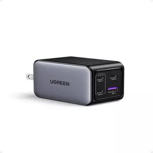 UGREEN 넥소드 65W 벽걸이 충전기 4포트 GaN 고속 충전 블록 USB C 3개 및 A 1개 접이식 플러그 여행