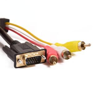 1.5M 변환 VGA HDMI 호환 RCA 케이블 남성 3 AV 컴포지트 MM 커넥터 어댑터