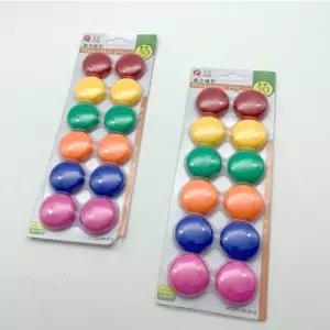원형 칼라 자석 12PCS 화이트보드 컬러 강력 홀더 동그란