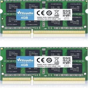 DDR3/DDR3L 8GB 키트 노트북 RAM 1600MHz CL11 와이어드 PC 메모리 204핀 1.35V/1.5V Non-ECC 언버퍼드