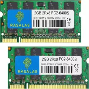 Rasalas PC2-6400 DDR2 800 4GB 키트 6400S 2RX8 1.8V CL6 노트북용 RAM 메모리 모듈
