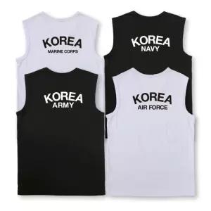 국산 머슬나시 면스판 남성 민소매티 군인 운동나시 ROKA ROKAF ROKMC ROKN L-9XL 2컬러