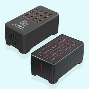 USB 충전기 12/30 포트 휴대 전화 어댑터용 공용 벽 데스크탑 고속 스테이션 독