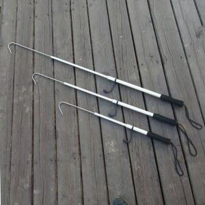 텔레스코픽 피쉬 가프 스테인리스 스틸 아이스 시피싱 스피어 훅 플렉시블 피쉬 가프 홀더 스피어 훅 그리퍼 도구 액세서리