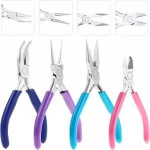 공예품 와이어 랩핑 주얼리 제작 용품을 위한 샤인크 4pcs 플라이어 도구 키트