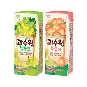 과수원 청포도 190ml X 24개 + 복숭아 190ml X 24개, 과즙음료 과일주스 음료수