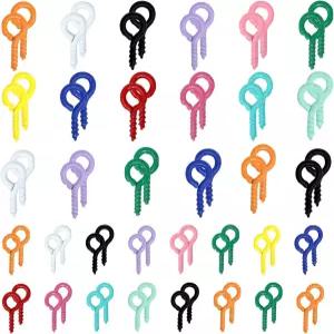 Honbay 600PCS 컬러풀 스크류 핀 미니 작은 금속 훅 장식품 후크 렛 나사 클랩스 보석 제작 DIY 아트 공예