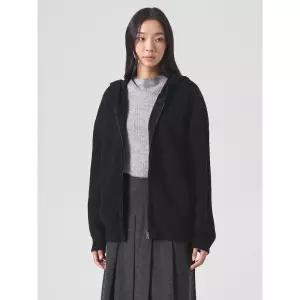 에잇세컨즈 후드 집업 카디건 블랙 324Y5ALY75 4590393