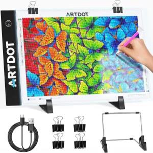 다이아몬드 페인팅 키트용 ARTDOT A4 LED 라이트 패드 USB 전원 지원 및 밝기 조절 가능한 아트 보드와