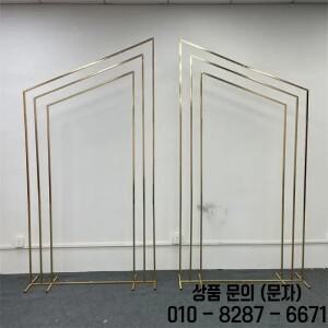 골드 새 결혼식 소품 야외 배경 스탠드 황금 베벨 꽃 무대 장식 화면