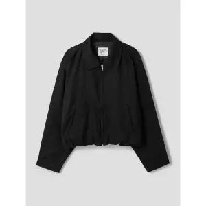 에잇세컨즈 린넨 밑단 셔링 블루종 점퍼 블랙 (324839LY25) 4425639