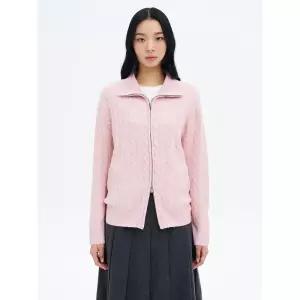 에잇세컨즈 케이블 카라넥 카디건 라이트 핑크 32515ALY1Y 4684311