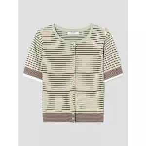 에잇세컨즈 컬러 스트라이프 카디건 라이트 그린 12545AMQ5L 5010985